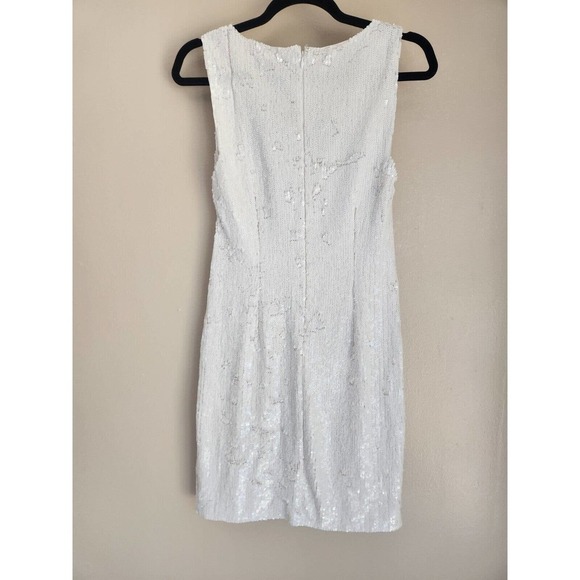 NWOT L'agence v-neck Sequin Mini Dress Size 2 White - Picture 8 of 10